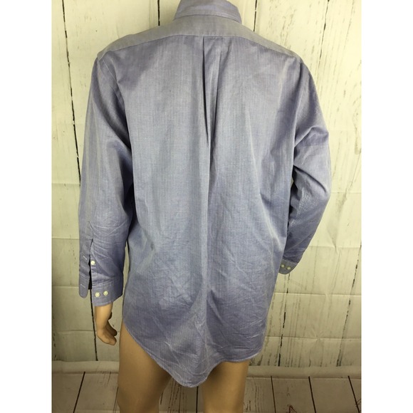 Ralph Lauren Shirt Yarmouth 100% Two Play Cotton Button Front Long Sleeve Sz 16 - Picture 8 of 8